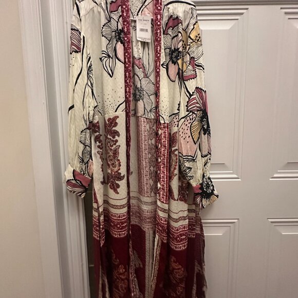 FREE PEOPLE C'est Moi Mixed Print Maxi Top Small  NEW - Picture 4 of 6